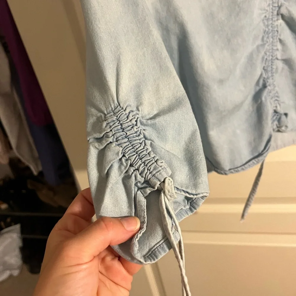 “Denim” drawstring blouse - Picture 3 of 6